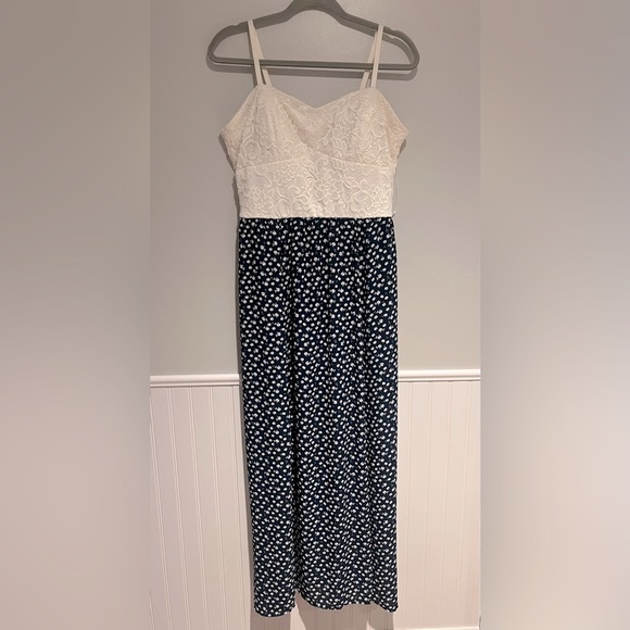 Candies Summer Maxi Dress Front Slit Lace Floral Junior Size XL - Picture 1 of 9